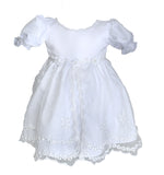 Baptism Dress With Cape and Lace Applique