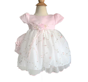 Baby Dress With Floral Vine Detail