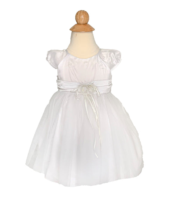 Infant/Toddler Dress With Satin Bodice and Tulle Skirt