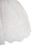 Baptism Dress With Cape and Flower Applique