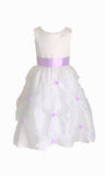 Dress with Satin Bodice and Tulle Skirt With Rosettes