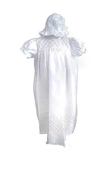 Baptism Gown With Beaded Criss Cross Detail