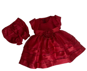 Infant/Toddler Dress With Satin Bodice and Satin Hemline