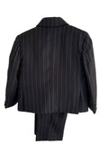 Boys 5 Piece Formal Black Suit With Striped Detailing