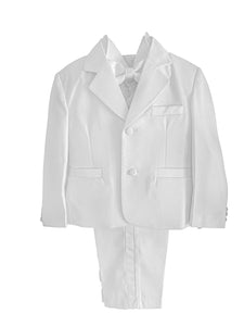 Boys Five Piece White Suit