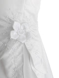 Matte Satin Embroidered Communion Dress