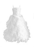 Full-Length Dress With Split Layer Organza Skirt