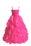 Full-Length Dress With Split Layer Organza Skirt