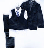 Boys 5 Piece Navy Suit