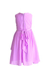 Chiffon Dress With Pleaded and Tiered Hemline