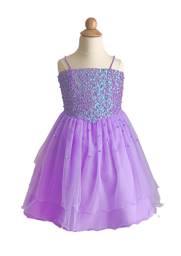 Short Dress With Sequins and Beaded Bodice