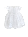 Baptism Dress With Cape and Lace Applique