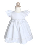 Baptism Dress With Cape and Lace Applique