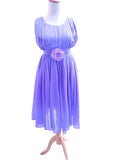 Chiffon Dress With Gathered Bodice