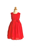 Chiffon Dress With Gathered Bodice