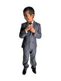 Boys 5 Piece Formal Grey Suit