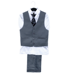 Boys 5 Piece Formal Grey Suit