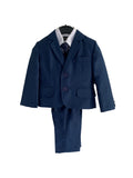 Boys Single Breasted Formal 5 Piece Blue Suit