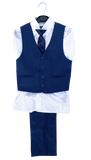 Boys 4 Piece Formal Blue Suit