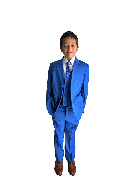 Boys Five Piece Formal Ocean Blue Suit