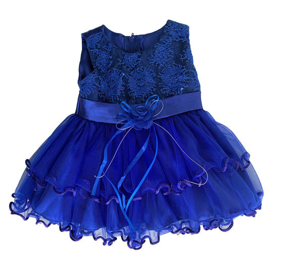 Infant/Toddler Dress With Lace Bodice and Two-Tier Tulle Skirt