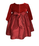 Baby Girls Long Sleeve Velvet/Taffeta Dress