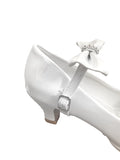 Girls White Patent Shoe With Bow