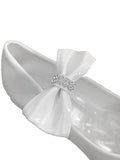 Girls White Patent Shoe With Bow