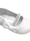 White Patent Baby Shoe With Rhinestone Strap