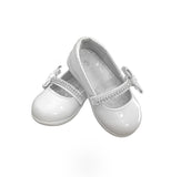 White Patent Baby Shoe With Rhinestone Strap