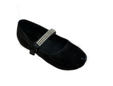 Girls Flat Shoe With Rhinestone Strap