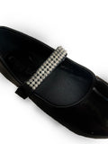 Girls Flat Shoe With Rhinestone Strap