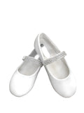 Girls Flat Shoe With Rhinestone Strap