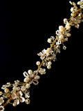 Gilded Hair Vine With Pearls and Flowers