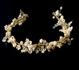 Gilded Hair Vine With Pearls and Flowers