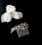 Pearl + Crystal Floral Hair Comb