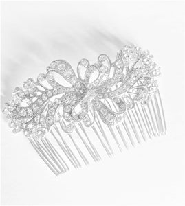 Crystal Hair Comb in a Glitzy Bow Design