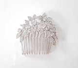 Arched Floral Crystal Hair Comb