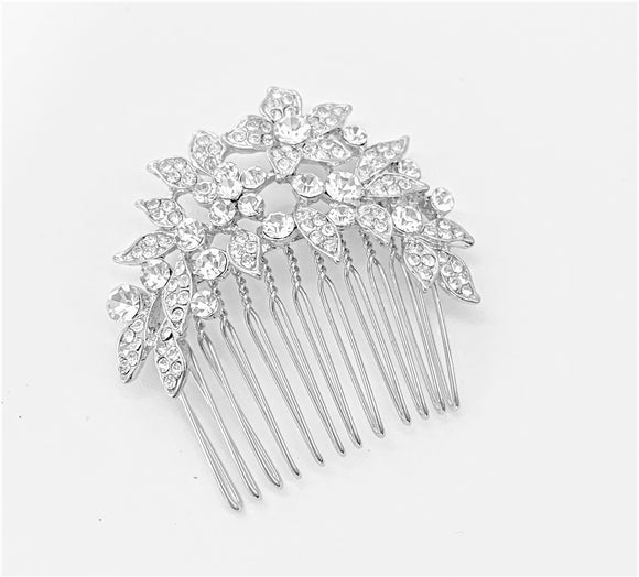 Arched Floral Crystal Hair Comb