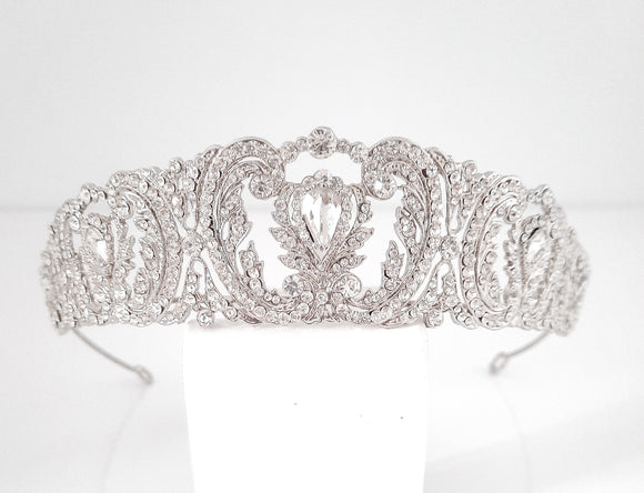 Regal Bridal Hair Crown With Swarovski Elements