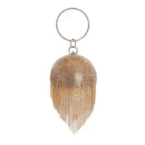 Round Ball Crystal Evening Clutch with Tassels