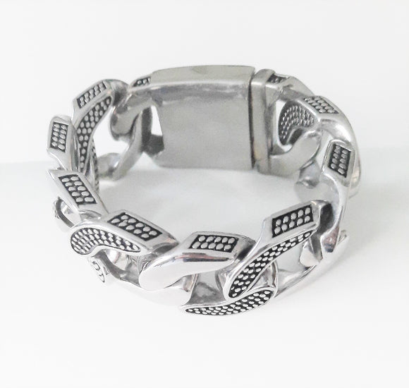 30 MM Stainless Steel Curb-Link Bracelet