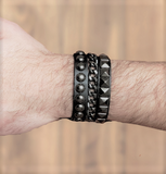 Mens Double Strand Bracelet | Leather