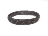 Mens Black Braided Bracelet | Leather