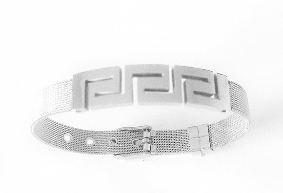 Greek Key Pattern Bracelet | Stainless Steel