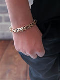 8 MM Stainless Steel Byzantine Bracelet | Gold