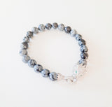 Unisex Snowflake Obsidian Bracelet