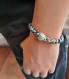 Unisex Snowflake Obsidian Bracelet