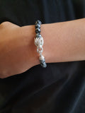 Unisex Snowflake Obsidian Bracelet