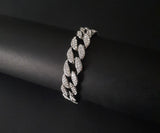 10 MM Cuban Link Bracelet with Stones